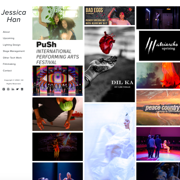 Jessicahan.ca homepage.