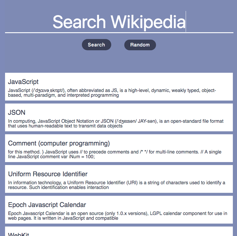 Wikipedia viewer project.
